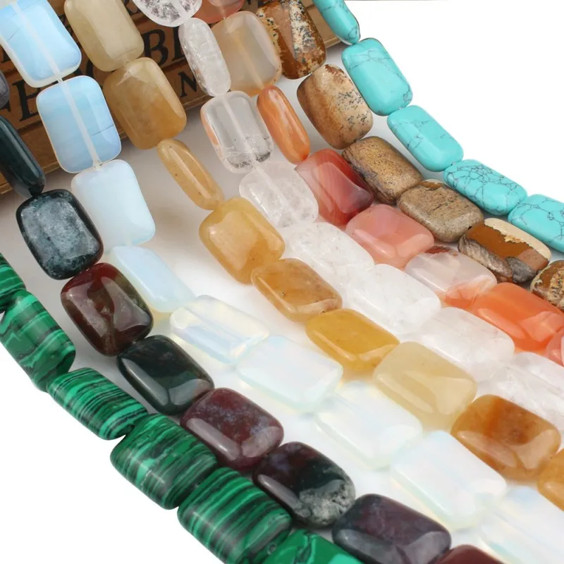 13x18 мм натуральный прямоугольник камень свободные разделительные бусины для