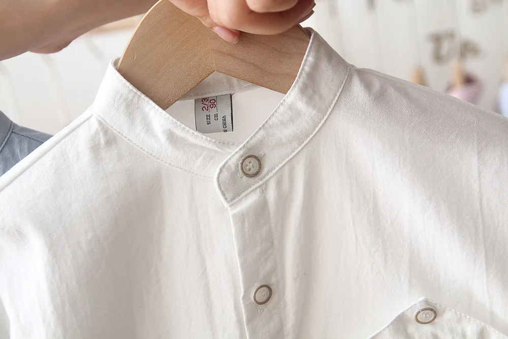 

New Autumn Pure Cotton Boy Shirts Long Sleeve Casual Newborn Baby Tops Easy Matching Kids Toddler Solid 3 Color