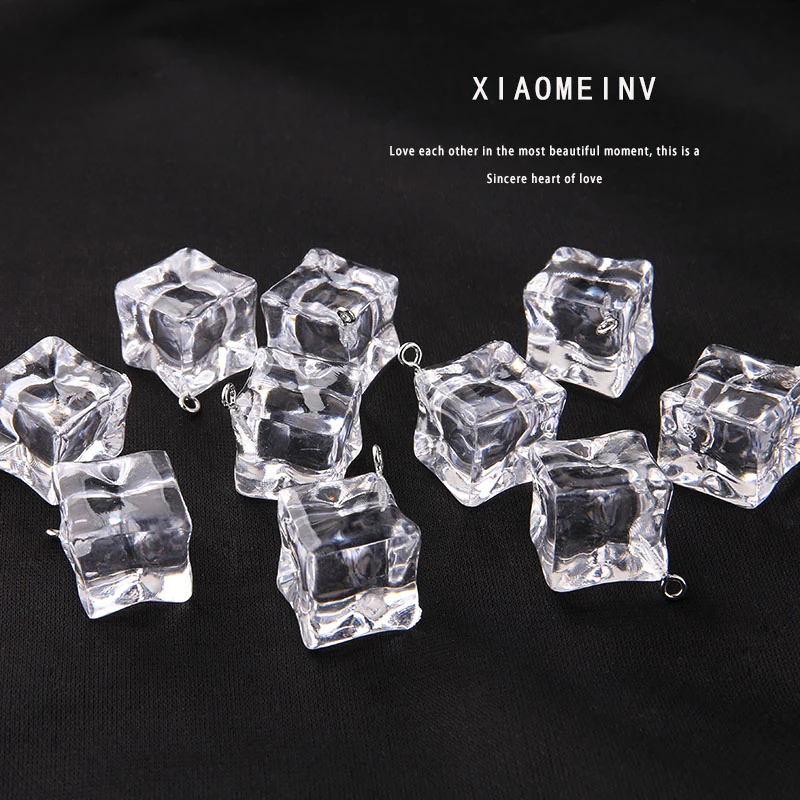 6 шт. необычное геометрическое квадратное ожерелье кулон модный кубик льда