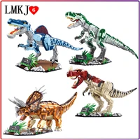 4 style jurassic dinosaur world building blocks animal park dinosaur bricks assemble dinosaurs toys for children birthday gifts