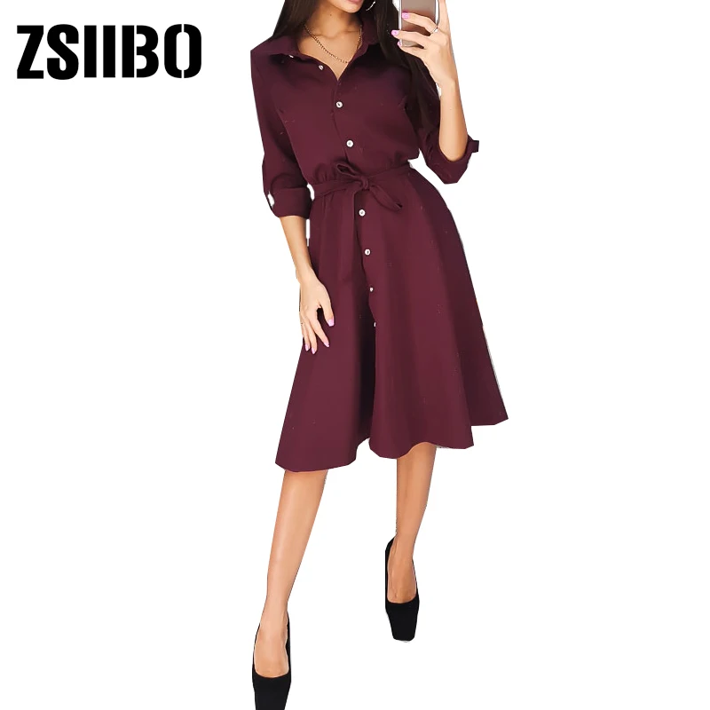 Простой Модный кардиган длиной до колена повседневное офисное платье с поясом и