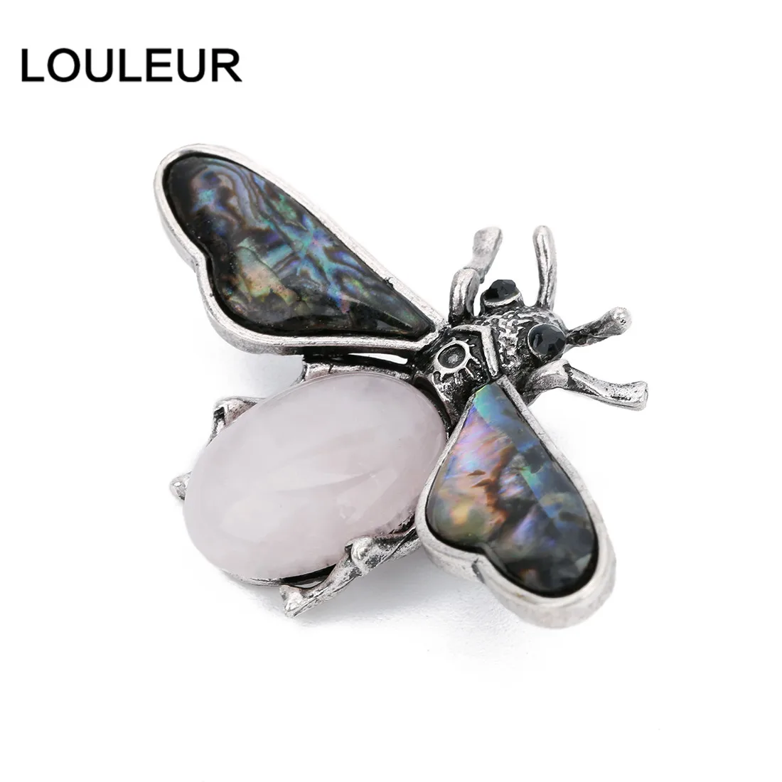 LOULEUR, модный пчелиный натуральный камень, жемчужный кулон в виде раковины абалона, двойное использование, подвеска, ювелирные изделия, изготовление для женщин