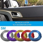 Стайлинг автомобиля, 5 фотоэлементов, Универсальный гибкий интерьерный Декор сделай сам, молдинговые отделочные полосы, наклейка на края двери автомобиля, хромированная декоративная отделка