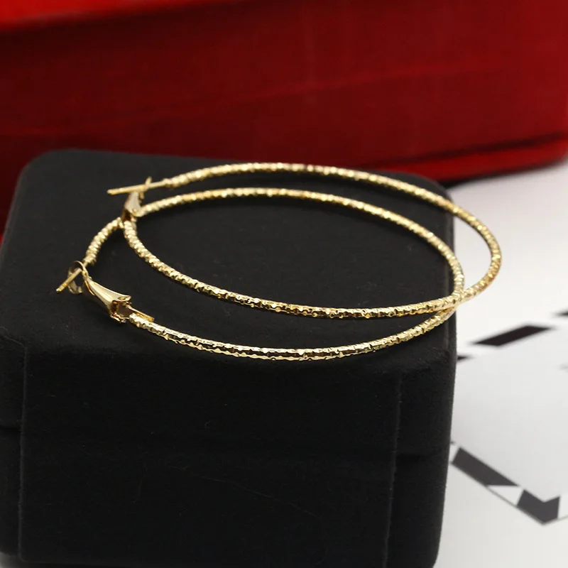 Модные женские золотые серебряные полые большой круг кольцо серьги ухо Бамбук