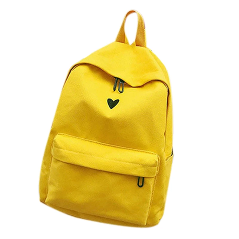 Женский рюкзак холщовый с принтом сердца корейский стиль Студенческая дорожная