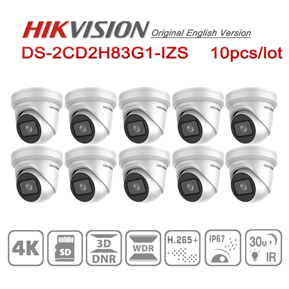 Предпродажа Hikvision DS-2CD2H83G1-IZS 8MP ip-камера с переменным фокусным расстоянием 2,8-12 мм ip-сетевая камера с обнаружением лица IP67 10 шт./лот