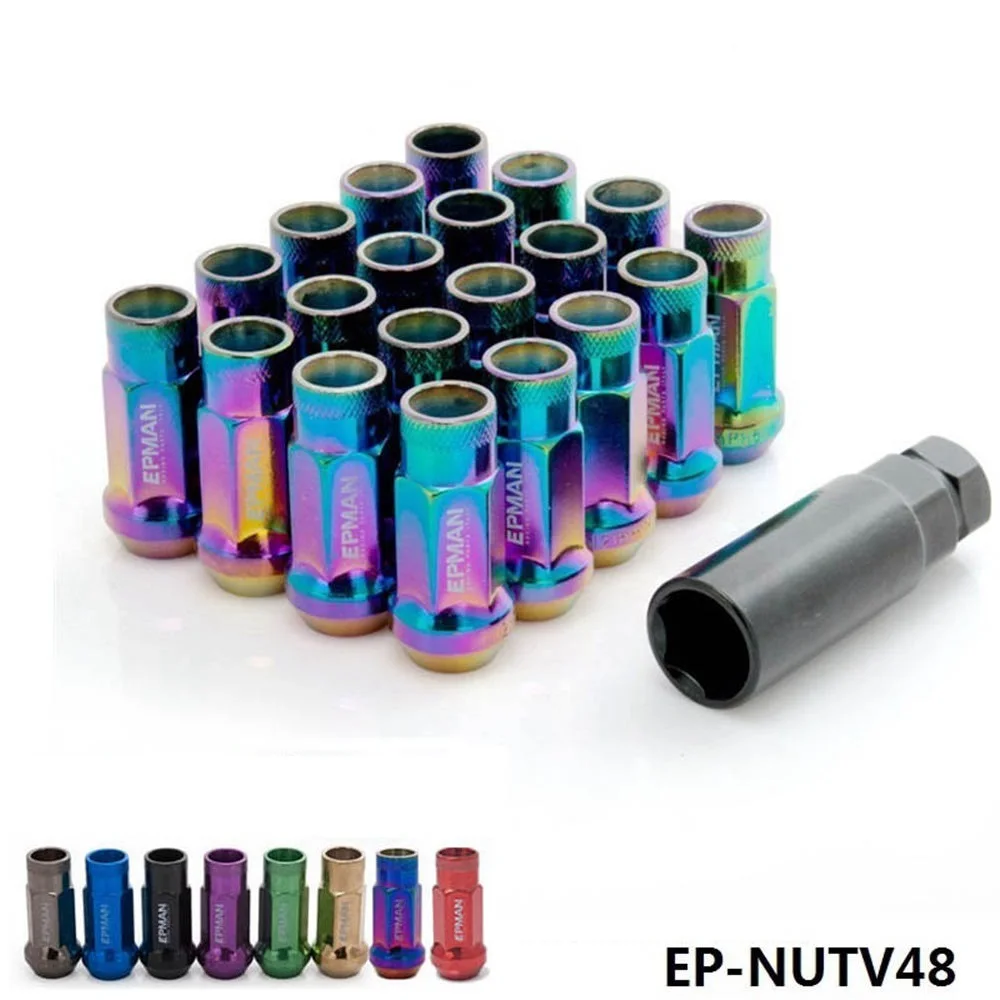 Гоночные перчатки Красного 48 мм Сталь открытые Exhtended колеса ЖЕЛУДЬ Rim гайки