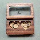 Деревянная шкатулка для обручального кольца на предъявителя, подушка для колец, мешковина, деревенский подарок, держатель для свадебных украшений на заказ