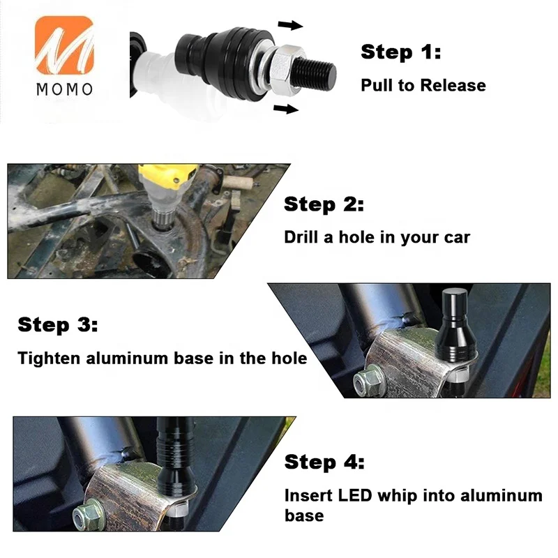 売る リモート制御アンテナ,スパイラルrgb LEDライト,uv,オフロード車用