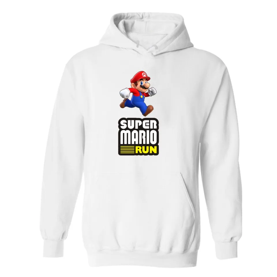 Супер MarioRun черные толстовки с капюшоном XXXL в 4XL зимняя теплая игра Марио мужские и