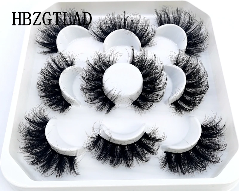 New 5Pairs 25mm 3D Mink Lashes Bulk Faux with Custom Box Wispy Natural Mink Lashes Pack Short Wholesales Natural False Eyelashes
