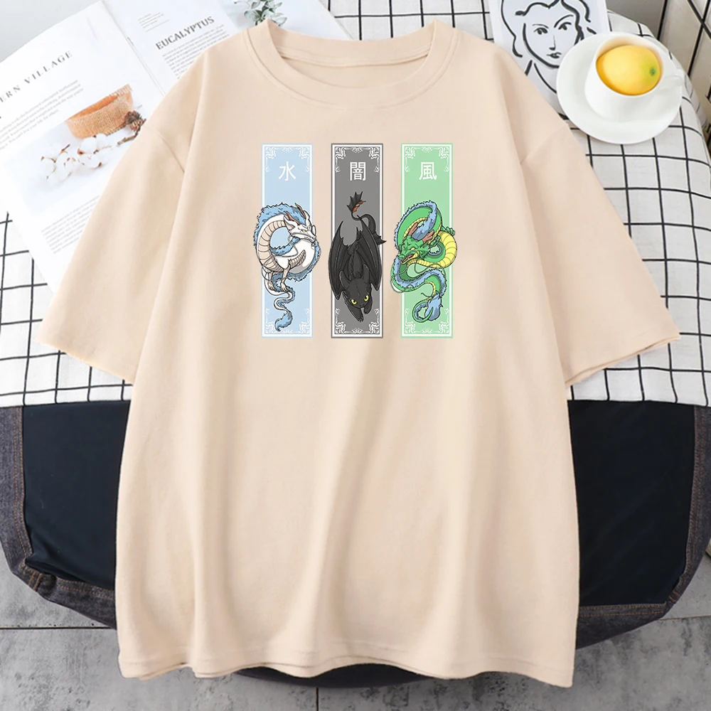 

Cartoon Dragons Cute Printing Women t Shirts Summer Oversized Clothing Fashion Short Sleeves Tshirts Casual Loose Female Tshirt