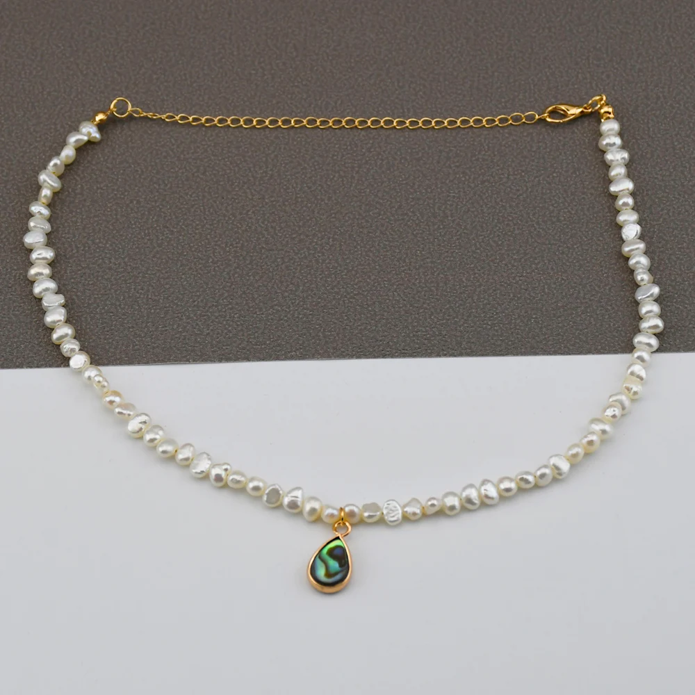 2019 New Abalone Pendant Necklace Choker Freshwater Pearl Gold Color Chain Collar Women Fantastic Elegant Party Jewelry | Украшения и