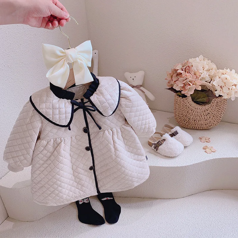 

Girls Coat Jacket Outerwear 2021 White Warm Plus Velvet Thicken Winter Autumn Cotton Baby's Kids Teenagers Overcoat Children's C
