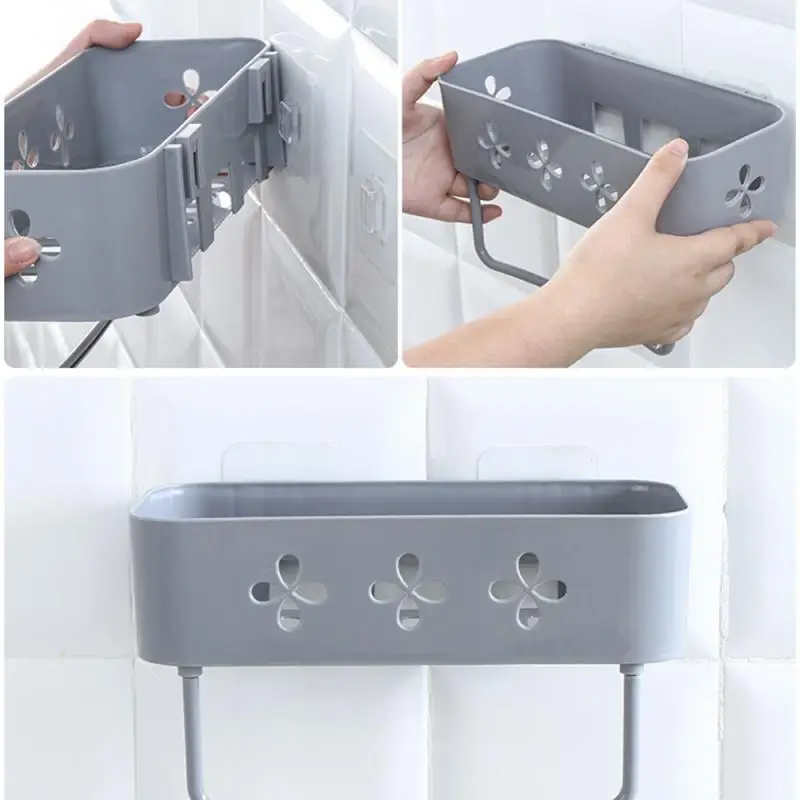 

Bathroom Shelf Rack Kitchen Wall Shelves Bath Towel Holder Black Shower Storage Basket Kitchen Organizer Bathroom Accessories