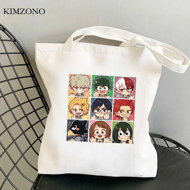 

Сумка для покупок My Hero моя геройская академия, Todoroki Bakugou, холщовая Джутовая сумка, сумка для покупок, сумка для покупок, складная тканая сумка...