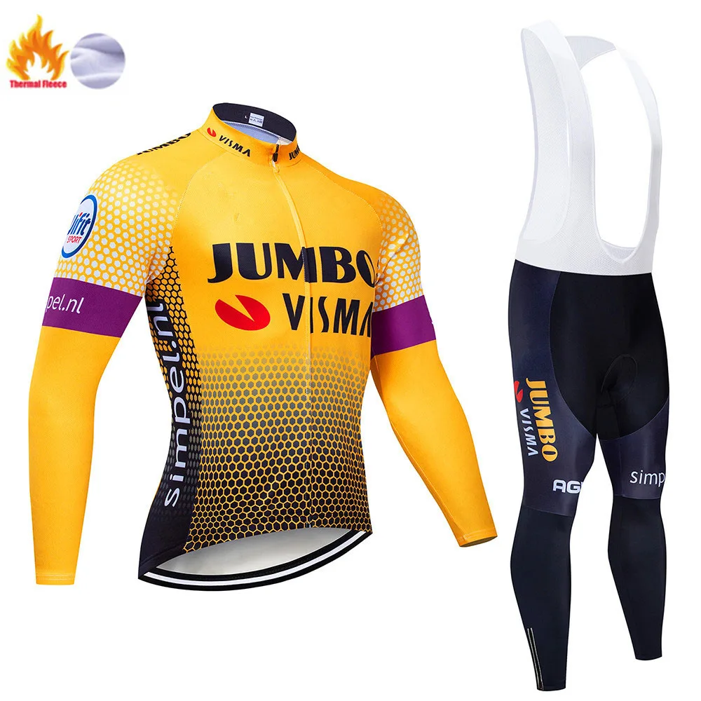 Cycling suit Lotto Jumbo Зимняя Теплая Флисовая велосипедная Джерси для езды на велосипеде Спортивная одежда для mtb велосипеда зимняя велосипедная одежда мужская Профессиональная командная трикотажная одежда - Color: Cycling suit