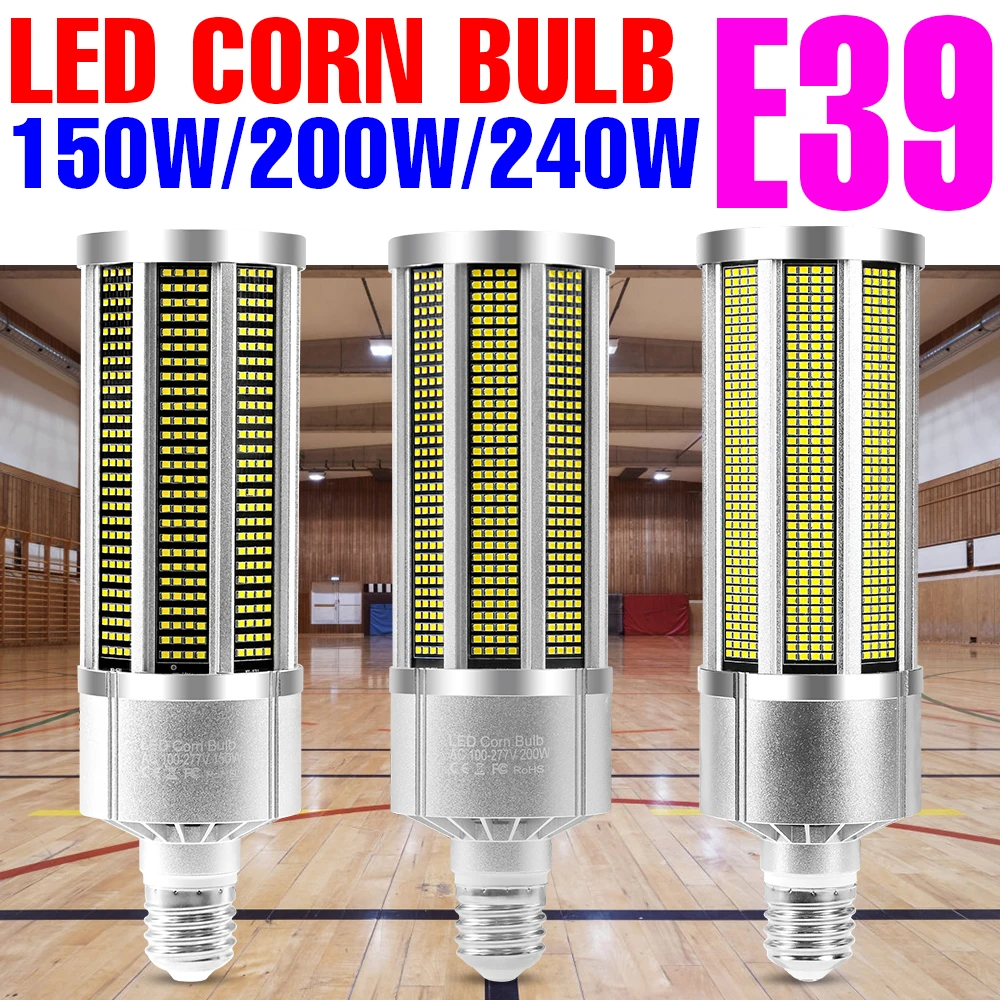 

Corn Lamp LED Bulb 220V E39 Lampara Chandelier Bulb 150W 200W 240W Ultra Bright Warehouse Lighting Ceiling Indoor Lamp 2835SMD