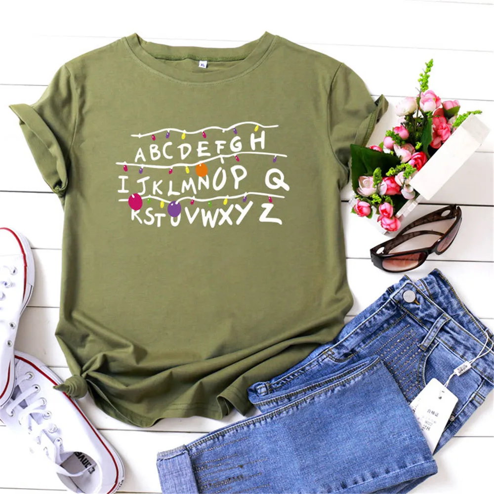 

Christmas T Shirt Women Cotton 5XL Plus Size Short Sleeve Summer Graphic Tshirts Cute Letters Print Woman Tops Clothes Tee