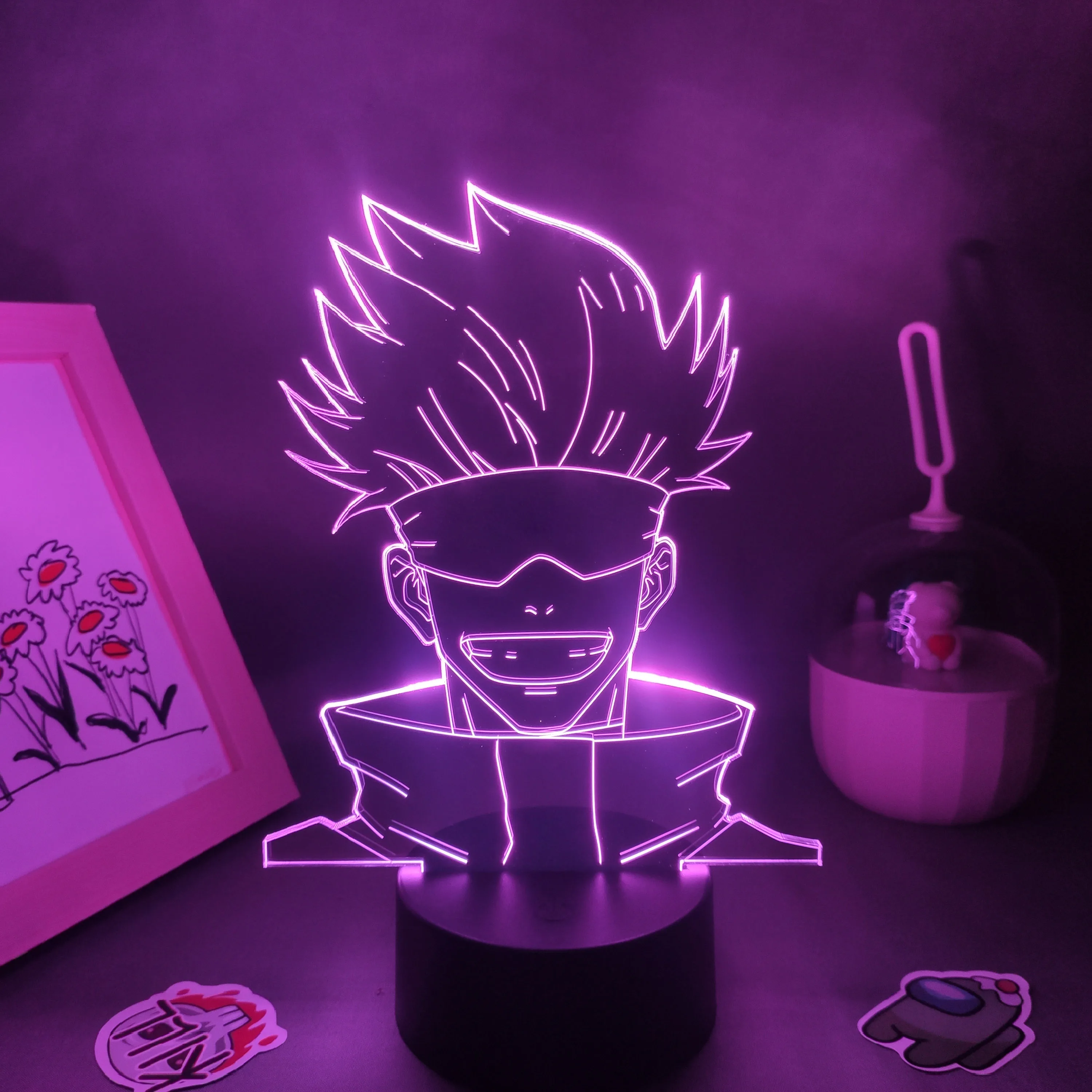 

Manga Jujutsu Kaisen Anime Figure Gojo Satoru 3D LED Lava Lamps RGB Neon Night Lights Bedroom Table Decor Birthday Colorful Gift