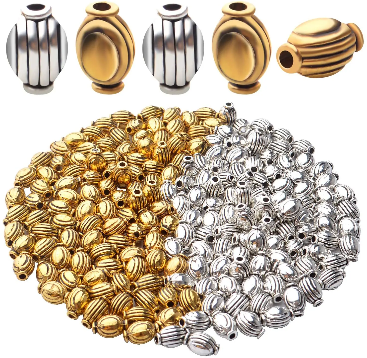 

200 шт., бусины из сплава, 2 цвета