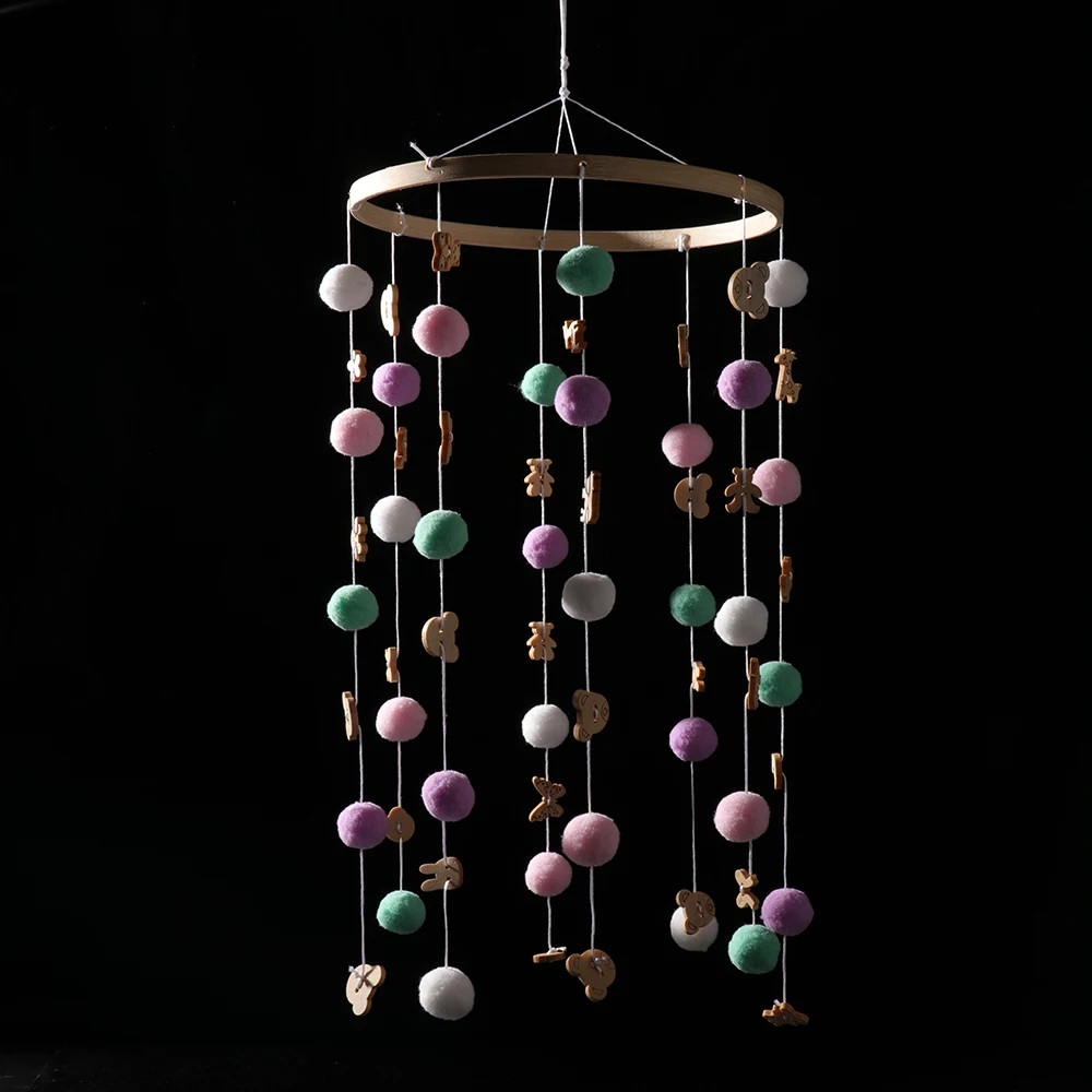Детские красочные шары погремушки Diy вращающаяся кровать Колокольчик для