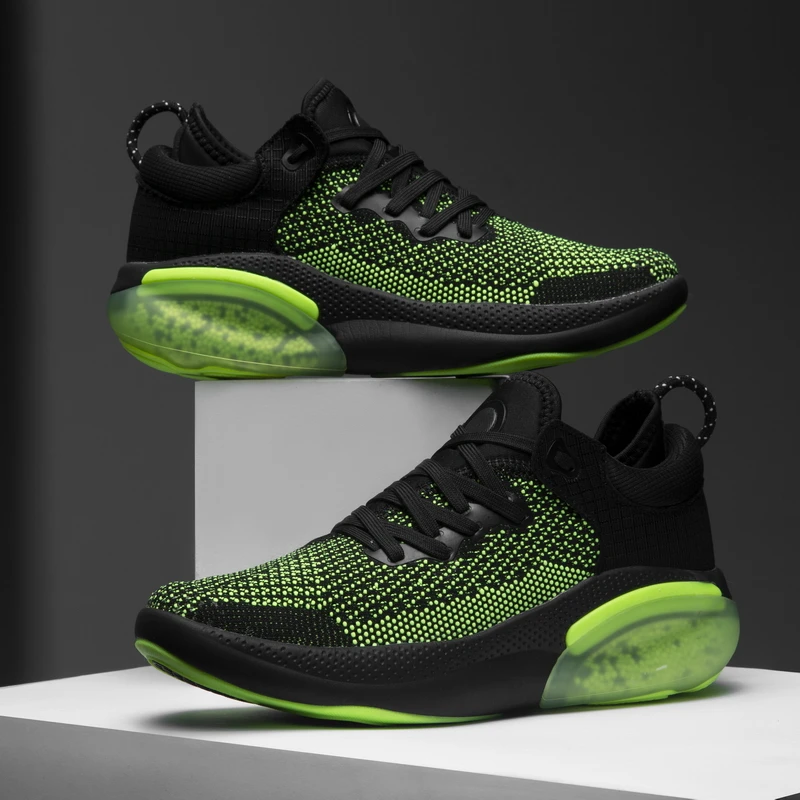 

Кроссовки мужские сетчатые на шнуровке, Повседневные Дышащие сникерсы с воздушной подушкой, модная летняя обувь, зеленые