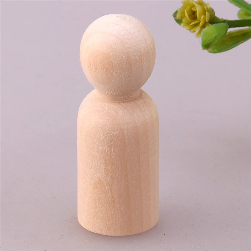33mm boy 10 шт. DIY простой деревянный брелок колышки для кукол фигурки невесты Свадебный Торт Топперы ручной работы игрушки для детей Бытовая декоративная ремесла - Цвет: 33mm boy