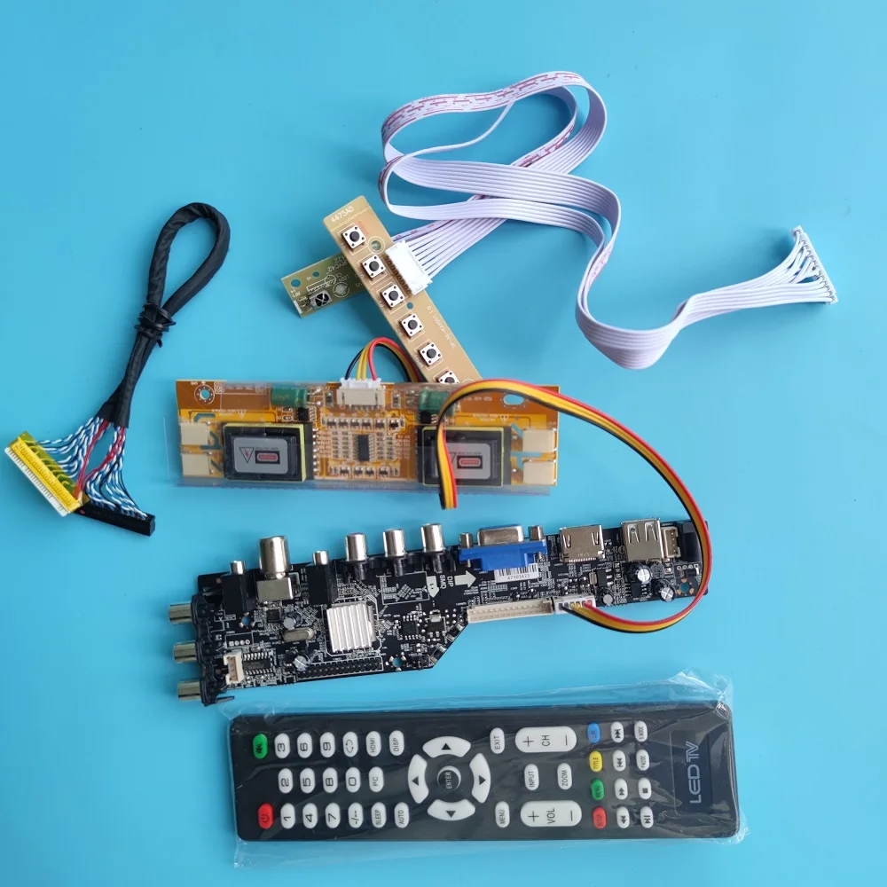Комплект M190PW01 V0/M190PW01 V1 AV ТВ USB DVB-C dvb-t 4 с холодным катодом (CCFL) цифровой ЖК-дисплей