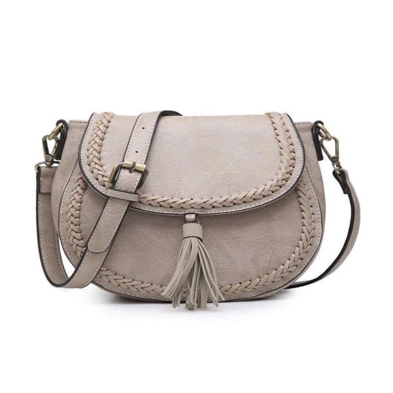 

Women's Saddle Bag Woven Retro Shoulder Bag Tassel Messenger Bags Tassen Dames Sac A Main Femme Bandouillere сумки 2021 женские