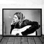 Плакаты со звездами и принтами Курта Кобейна поп-рок-певец черно-белая портретная Картина на холсте Настенная картина для интерьера без рамки