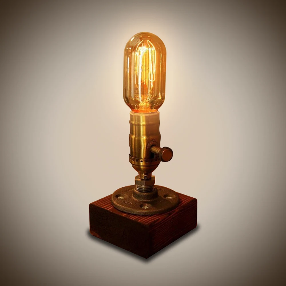 Европейский классический ретро журнальный магазин настольная лампа дерево