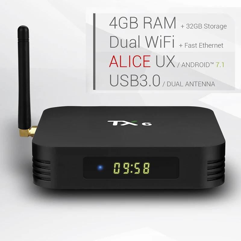 

Tanix TX6 TV Box 4K Android iptv Smart Allwinner H6 4GB 32GB 5G WIFI BT4.1 USB3.0 For Google Player Youtube Set Top Box