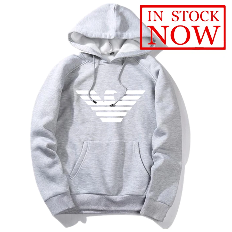 

ea7 Fashion Men/women Hoodie Spring Autumn Pullovers Sweatshirts Solid Color