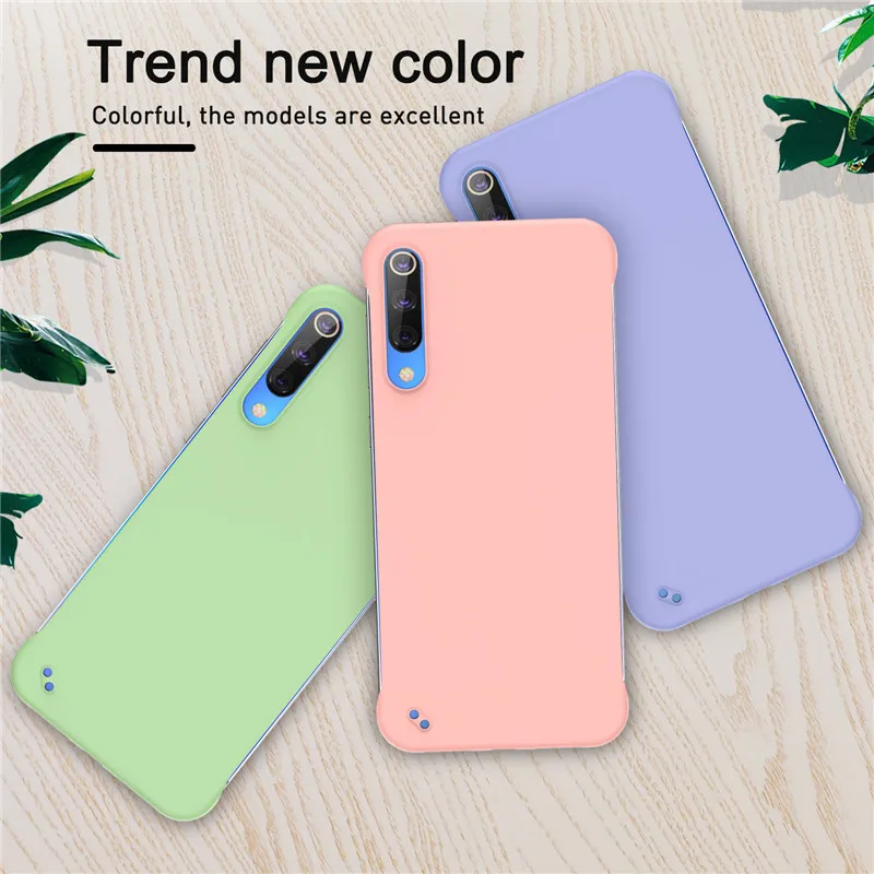 Lovebay тонкий скраб Жесткий PC Бескаркасный чехол для телефона для Xiaomi Mi9 Mi9 SE карамельный цвет матовый чехол для Redmi K20 задний Чехол без полей
