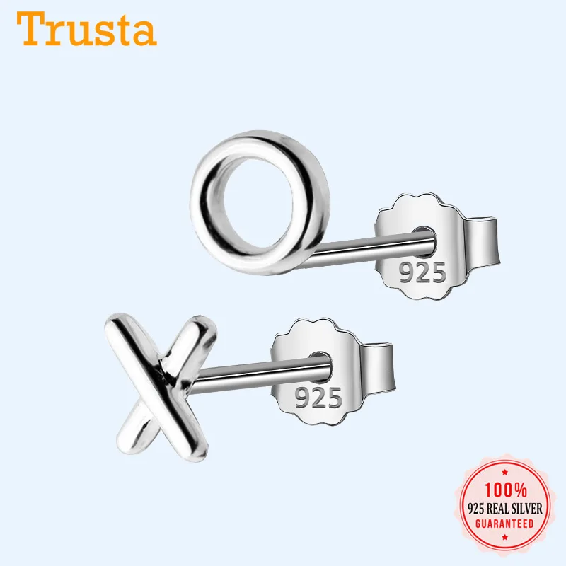 Женские серьги гвоздики из серебра 100% пробы с круглым вырезом|fashion stud earrings|stud