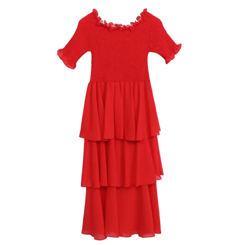 Шифоновое длинное сексуальное пляжное платье черного и красного цвета женское