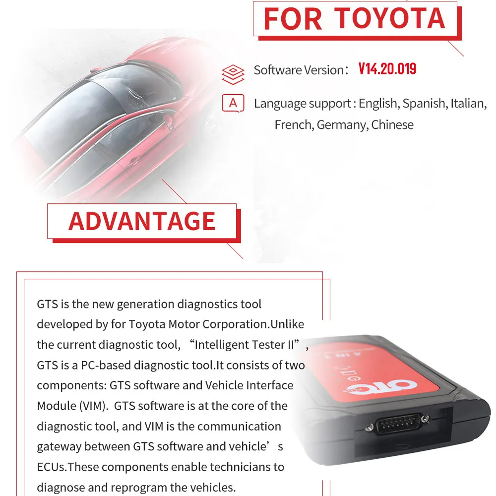 OTC Plus 3 в 1 GTS TIS3 сканер для Toyota ForNissan и ForVolvo с IT3 V15.30.026 Global Techstream |