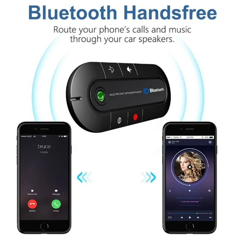 Автомобильный беспроводной комплект громкой связи, Bluetooth, MP3 плеер, многоточечный динамик для Android и iPhone, автомобильный Bluetooth, авто