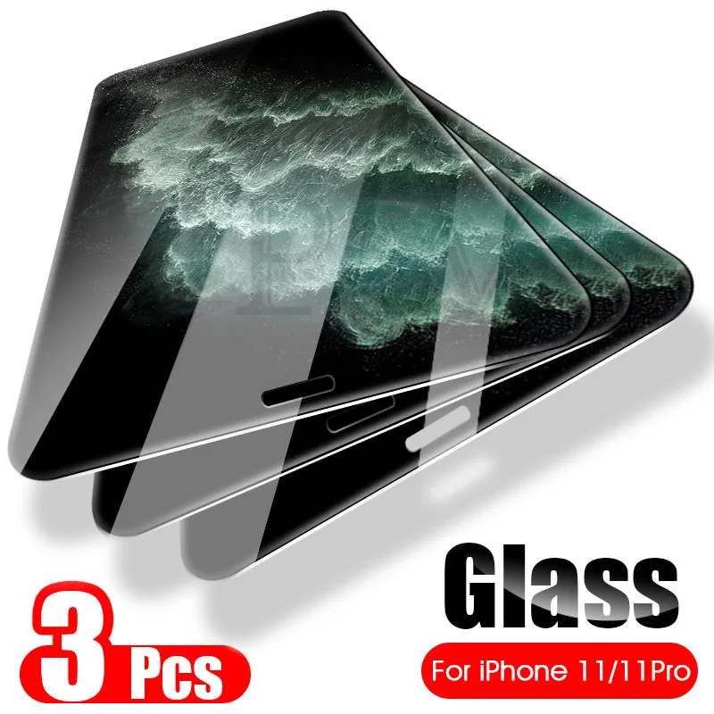 3 шт полное покрытие закаленное стекло для iphone 11 Pro Max стекло iphone X XR XS Max Защитная пленка для экрана для iphone 11 pro max