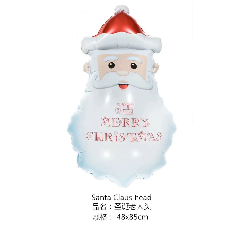 Santa Claus head 1 шт. воздушные шары из фольги Санта-Клауса с рождественским декором гелиевый надувной шар Санта-Клаус елка рождественский снеговик конфеты тростника подарки - Цвет: Santa Claus head