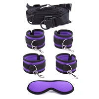 adult game bdsm bondage under bed restraint nylon rope plush handcuffs ankle cuffs metal hook sex toys for couples women