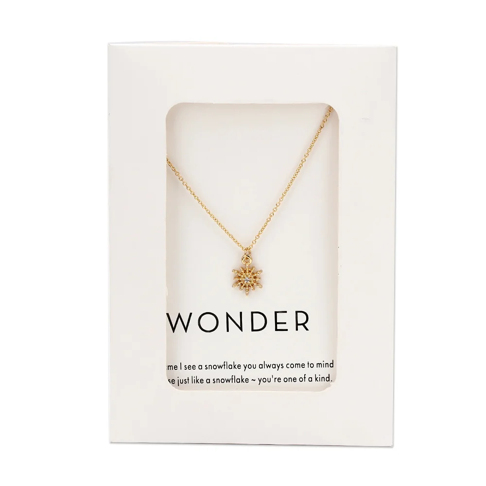 Женская цепочка с подвеской в виде снежинок золотистого и серебряного цвета