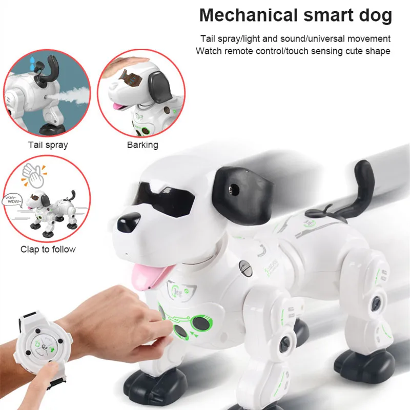 Electronic Animal Pets RC Robot Dog Voice Remote Control Spray Pet Toy Toys Music Song For Kids | Игрушки и хобби