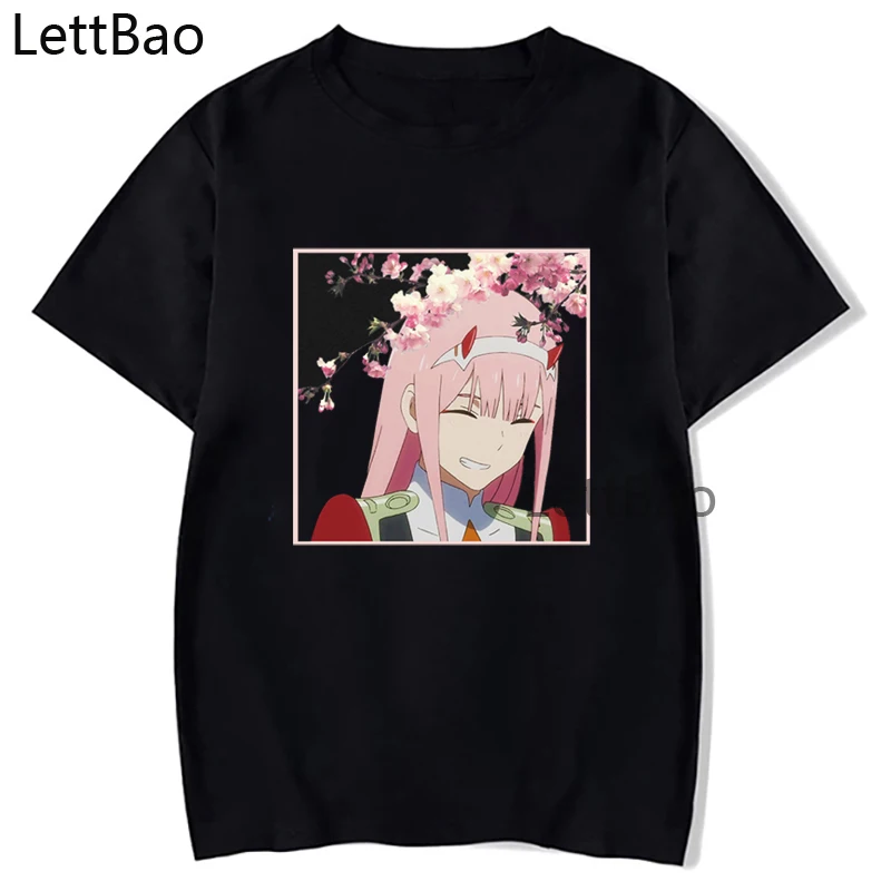 

Футболка в стиле Харадзюку с надписями «родливей во Франции», «Zero Two», новинка для мужчин и женщин, уличная одежда, летние футболки с коротки...