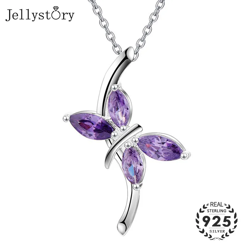 Женское ожерелье из серебра 925 пробы с аметистом 15 х23 мм|Подвески| |