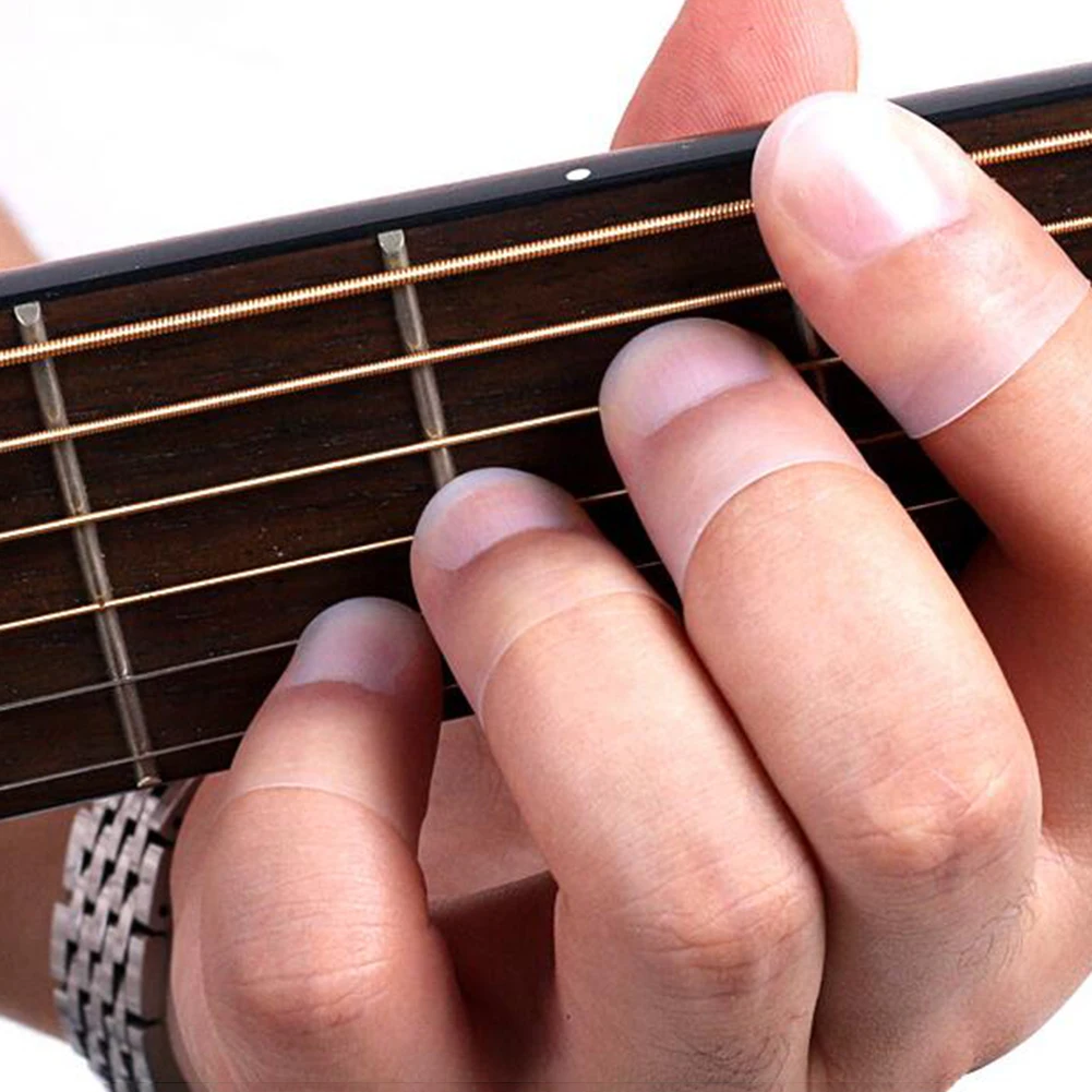 4 teileschachtel gitarre fingertip protektoren silikon finger wachen abdeckung für ukulele elektrische gitarre tamburin zubehör free global