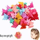 Разноцветные Мини-когти с бабочками для волос для малышей, однотонная пластмассовая заколка для волос, милые волосы с бабочками для заколки для девочек, 20 шт.