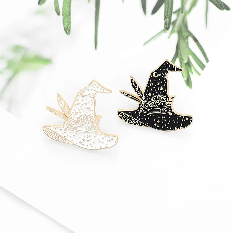 

Dark Punk Gothic Brooch Wizard Hat Brooch Anime Personality Backpack Badge Creative Cartoon Lapel Pins Fashion Enamel Pins