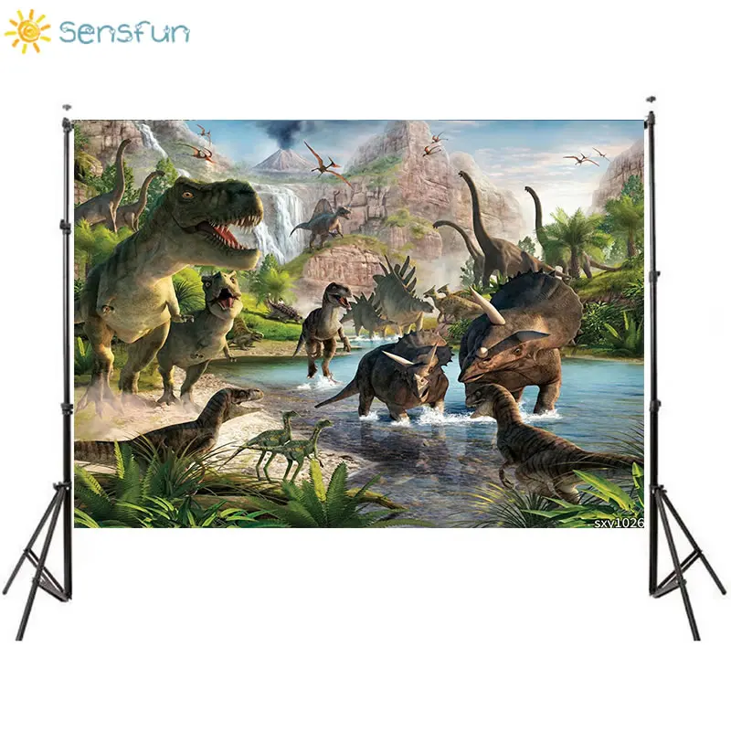 Sensfun 5x7FT виниловые вечерние фотофоны с динозаврами Тематический Парк Юрского периода для фотостудии